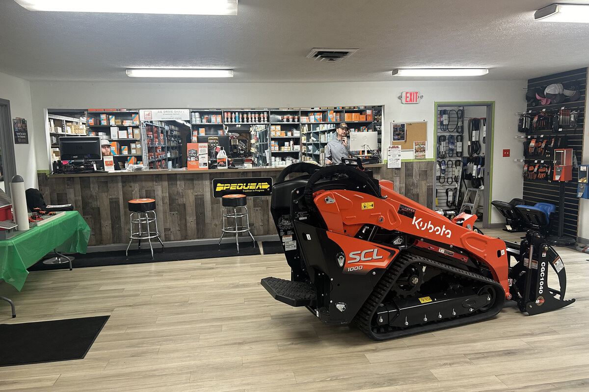 Unkefer Sales parts counter, stocked with genuine Kubota parts